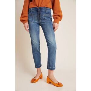 Pilcro Ultra High-Rise Button-Fly Slim Straight Jeans size 2/26